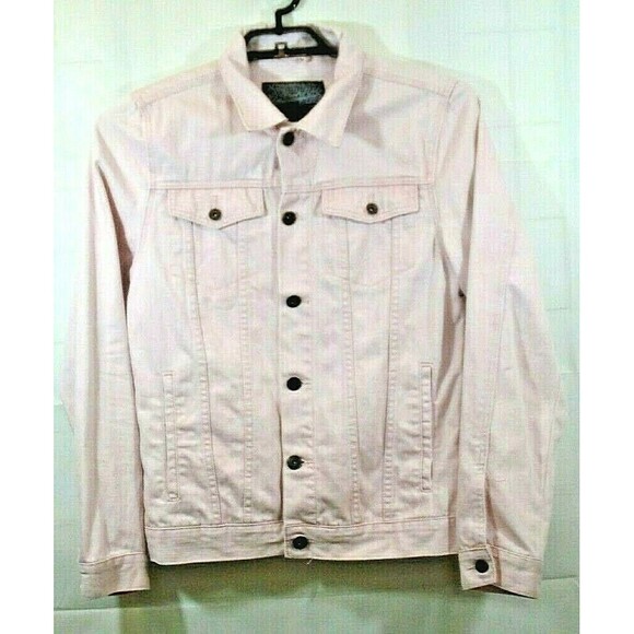 Brooklyn Cloth Jean Jacket Pink Trucker Denim Born Free Womens Size M - Picture 1 of 5